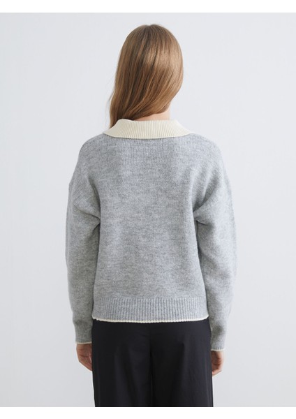 Yeni Sezon Polo Yaka Oversize Kadın Triko Kazak fırsatları