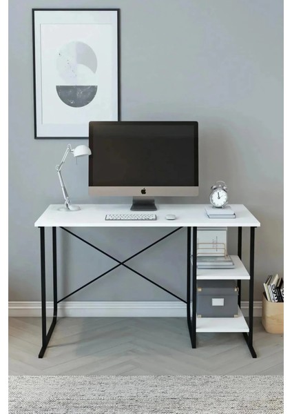 Çalışma Masası Metal Bilgisayar Laptop Masası 2 Raflı Ders Çalışma Ofis Masası fiyatları