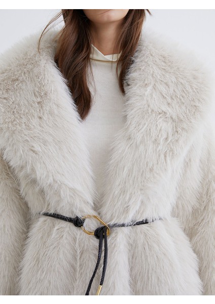 Yeni Sezon Şal Yaka Oversize Kadın Kürk Kaban modelleri