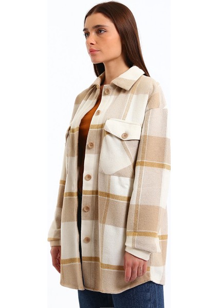 Yeni Sezon Ekose Oversize Kadın Oduncu Gömlek Ceket fırsatları