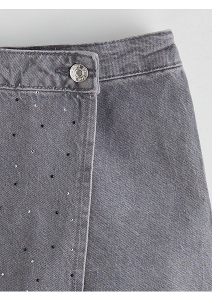 Yeni Sezon Taşlı Kız Çocuk Jean Şort Etek modelleri