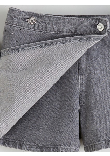Yeni Sezon Taşlı Kız Çocuk Jean Şort Etek fırsatları