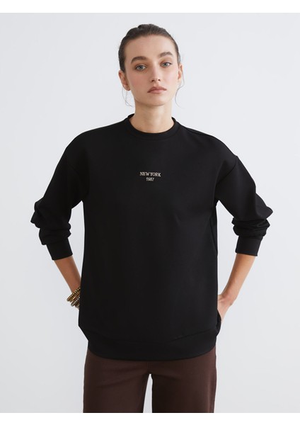 Yeni Sezon New York Nakışlı Kadın Sweatshirt