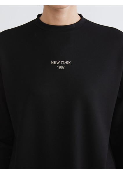 Yeni Sezon New York Nakışlı Kadın Sweatshirt modelleri