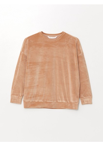 Yeni Sezon Bisiklet Yaka Düz Uzun Kollu Kadın Pijama Üst indirimleri