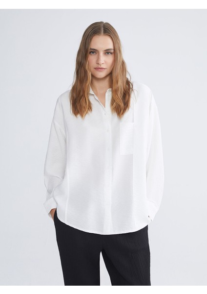 Yeni Sezon Dokulu Oversize Kadın Gömlek