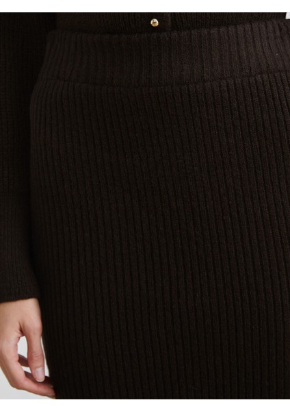 Yeni Sezon Beli Lastikli Triko Etek modelleri