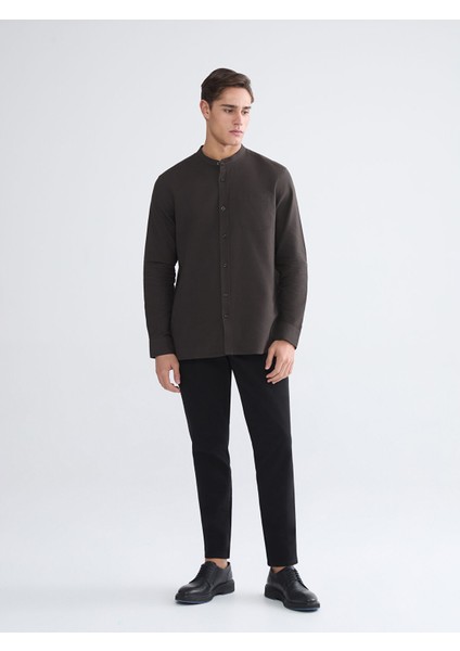 Yeni Sezon Regular Fit Hakim Yaka Uzun Kollu Erkek Gömlek fiyatları