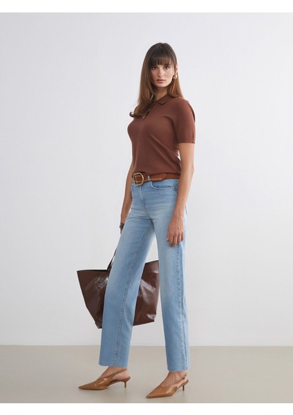 Yeni Sezon Straight Fit Kadın Jean Pantolon