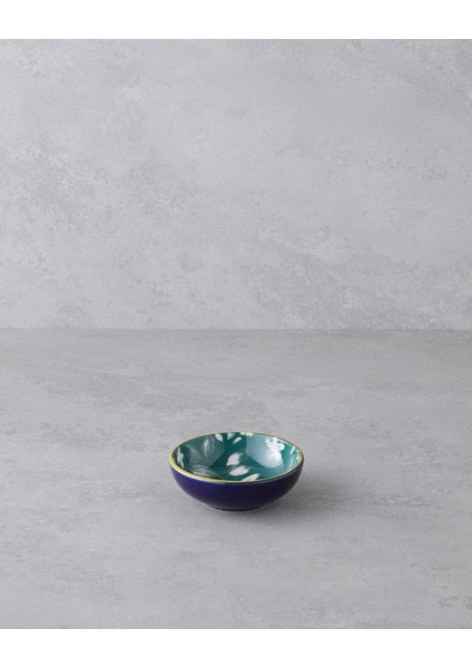 Plantopia Porselen Çerezlik 9 cm Lacivert-Yeşil