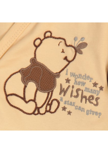 Bal Ayısı Nakışlı %100 Pamuk 10 Parça Yenidoğan Hediye Kutusu – Pike, Müslin Set ve 5'li Zıbın Takımı