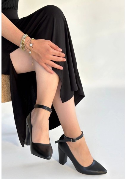 Yzlal Rity Siyah Cilt Topuklu Ayakkabı (Numara: 37) modelleri