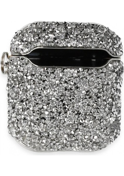 Airpods 2 (2.nesil) Mira Taşlı Kılıf - Gümüş