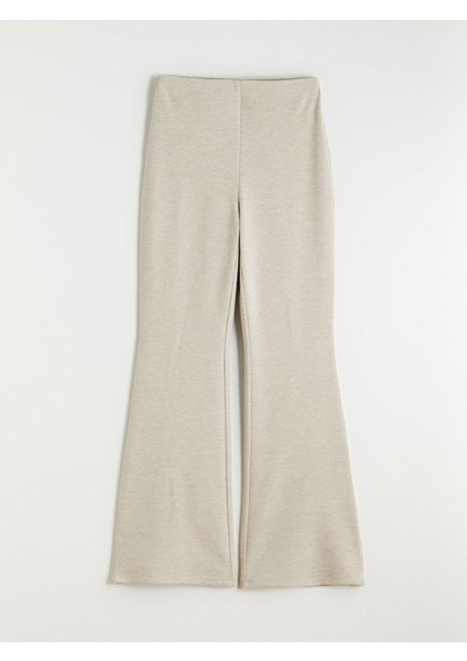 Yeni Sezon Beli Lastikli Ispanyol Paça Kadın Pantolon