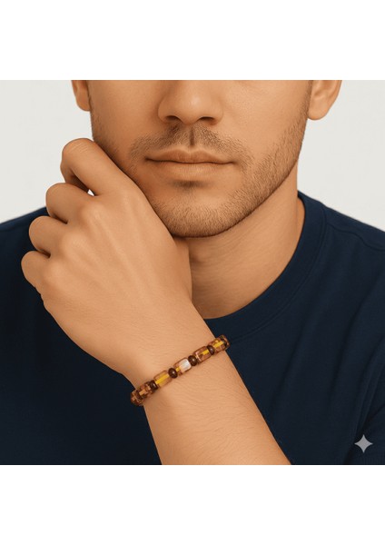 Sarı Soft Kırmızı Silindir Kesim Doğal Damla Kehribar Erkek Bileklik fırsatları