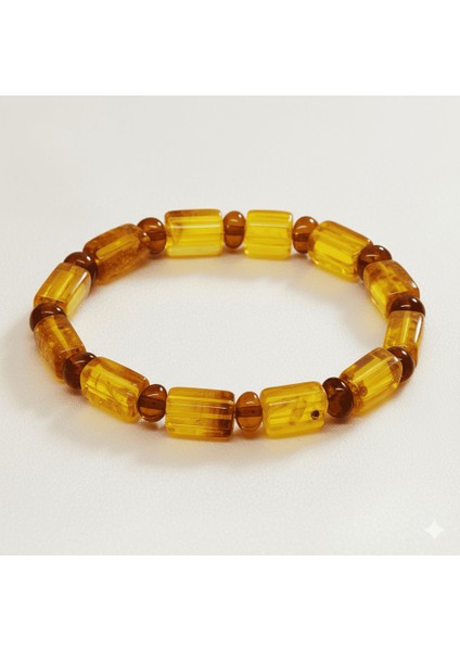 Sarı Soft Kırmızı Silindir Kesim Doğal Damla Kehribar Erkek Bileklik indirimleri