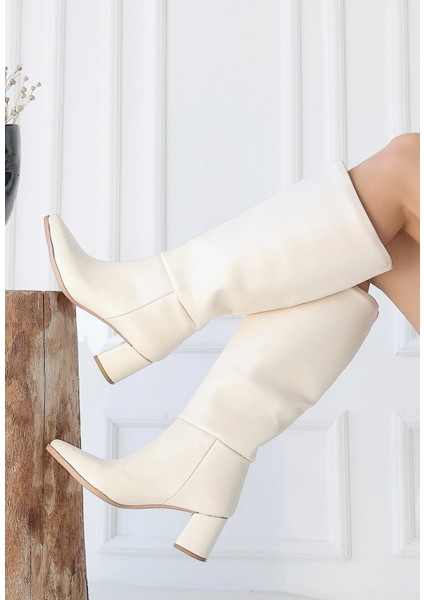 Yzlal Roksa Ten Cilt Topuklu Çizme (Numara: 37) modelleri