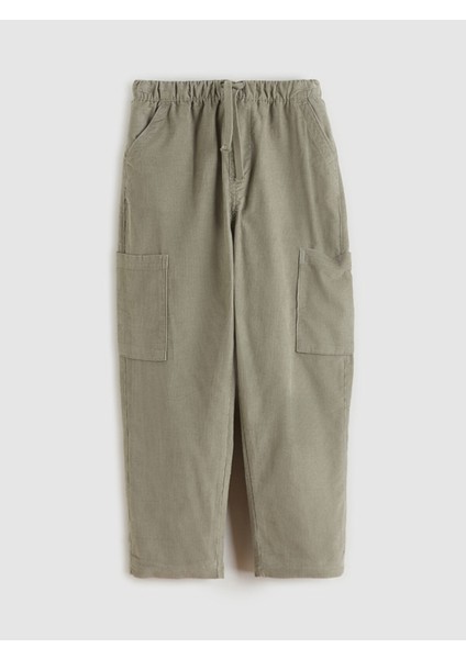 Yeni Sezon Beli Lastikli Erkek Çocuk Kadife Kargo Pantolon