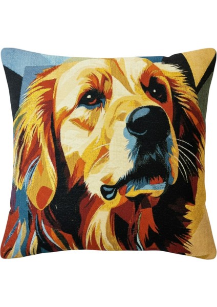 Jakarlı Dokuma Goblen Kırlent Kılıfı – 45X45 cm Biyeli ve Çift Taraflı Dekoratif Yastık