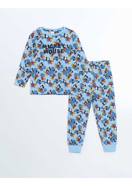 Yeni Sezon Mickey Mouse Baskılı Erkek Çocuk Pijama Takımı