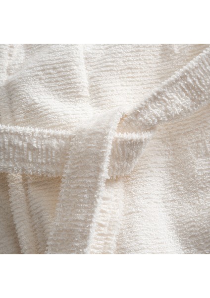 Tria Kadın Bornoz %100 Pamuk Jakarlı Krem-Lacivert fırsatları