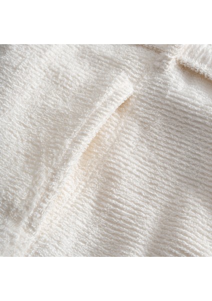 Tria Kadın Bornoz %100 Pamuk Jakarlı Krem-Lacivert indirimleri