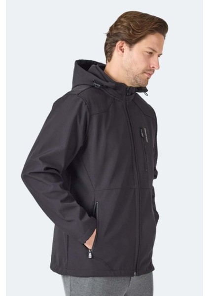 Harmonic Erkek Siyah Softshell Kapüşonlu Fermuarlı Mont - Siyah modelleri