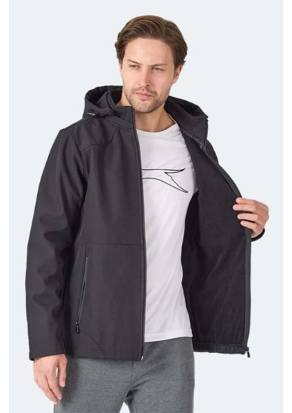 Harmonic Erkek Siyah Softshell Kapüşonlu Fermuarlı Mont - Siyah fırsatları