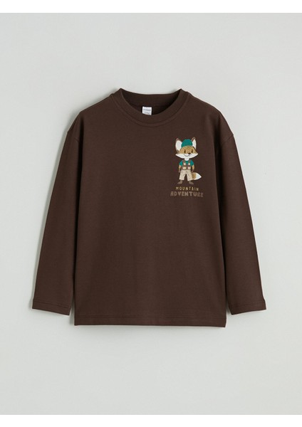 Yeni Sezon Bisiklet Yaka Baskılı Erkek Çocuk Tişört