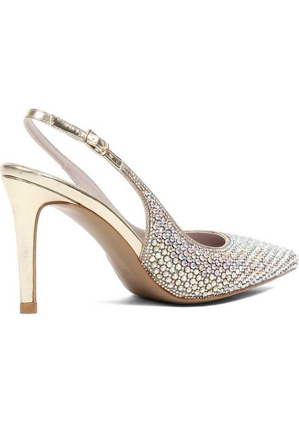 Kadın Altın Taşlı İnce Topuklu Abiye Ayakkabı fırsatları