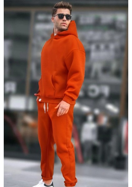 Erkek 3 Iplik Içi Pamuklu Bol Oversize Jogger Paçası Lastikli Eşofman Takımı