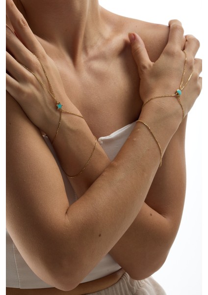 14 Ayar Altın Mavi Kalp Şahmeran