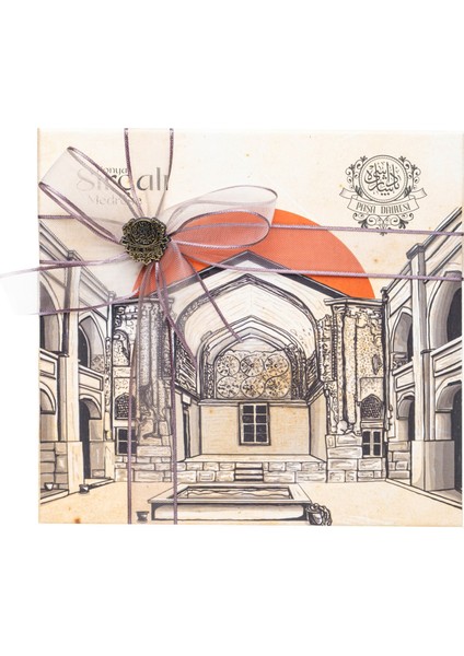 Antep Fıstıklı Spesiyal Lokum Çeşitleri ve Trüf Çikolata Set Sırçalı Medrese Baskılı Mukavva Hediyelik Kutulu