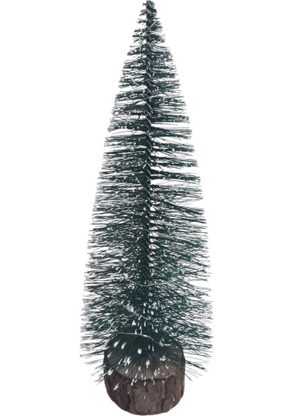 Işıklı Yılbaşı Çam Ağacı Masaüstü Ahşap Kütük Üstüne Karlı Ağaç 27CM modelleri