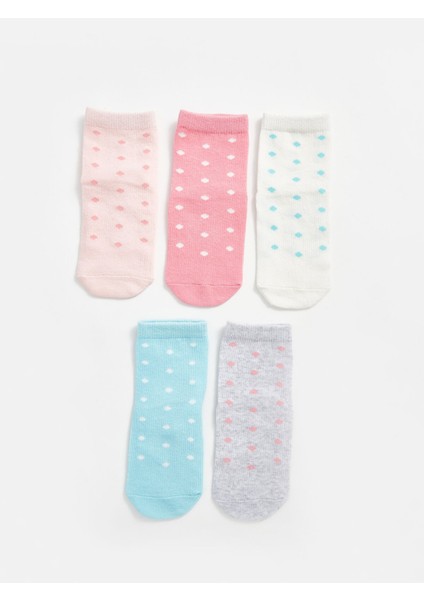 Yeni Sezon Baskılı Kız Bebek Soket Çorap 5'li