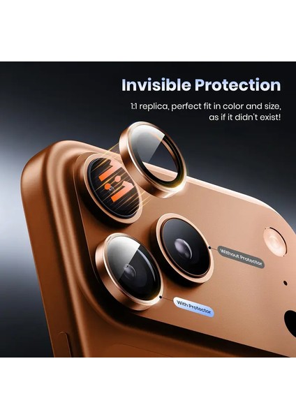 Iphone 17 Pro Max Turuncu Safir Kamera Koruyucu Lens Antisitatik Tam Koruma Darbelere Karsı Koruma fiyatları