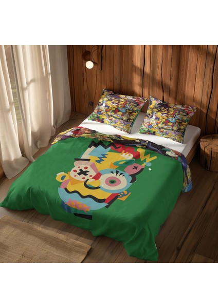 Bart Simpson & Simpsons Çift Taraflı Nevresim Takımı - 200 Cm X 220 Cm