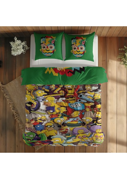 Bart Simpson & Simpsons Çift Taraflı Nevresim Takımı - 200 Cm X 220 Cm