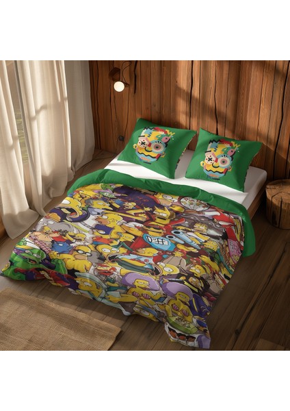 Bart Simpson & Simpsons Çift Taraflı Nevresim Takımı - 200 Cm X 220 Cm