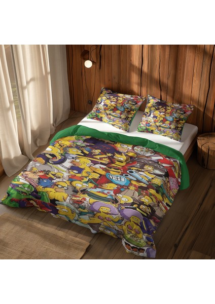 Bart Simpson & Simpsons Çift Taraflı Nevresim Takımı - 200 Cm X 220 Cm