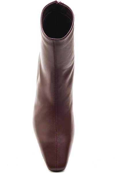Fracy Bordo Hakiki Deri Kadın Topuklu Bot fırsatları
