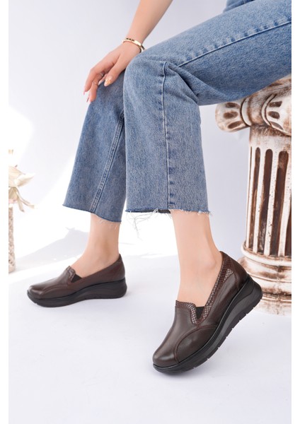 Kadın Hakiki Deri Kahve Kemik Çıkıntısına Özel Ortopedik Ayakkabı