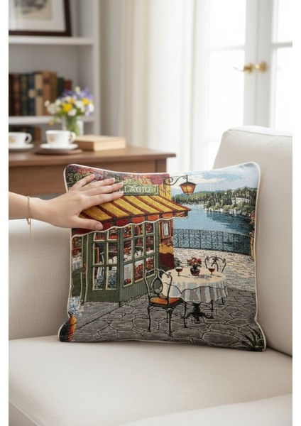 Jakarlı Dokuma Goblen Kırlent Kılıfı – 45X45 cm Biyeli ve Çift Taraflı Dekoratif Yastık fiyatları