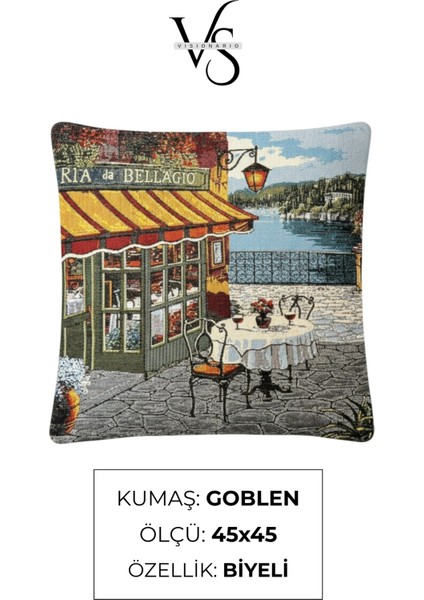 Jakarlı Dokuma Goblen Kırlent Kılıfı – 45X45 cm Biyeli ve Çift Taraflı Dekoratif Yastık modelleri