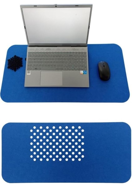 Keçe Masa Üstü Mouse Pad ve Bilgisayar Düzenleyici 70X32 cm – Antibakteriyel Mat, Keçe Mat, Masa Altlık, Ofis ve Ev Için Minimalist Tasarım (Mavi)