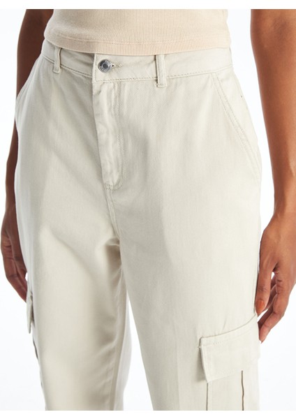 Yeni Sezon Standart Fit Gabardin Kadın Kargo Pantolon modelleri