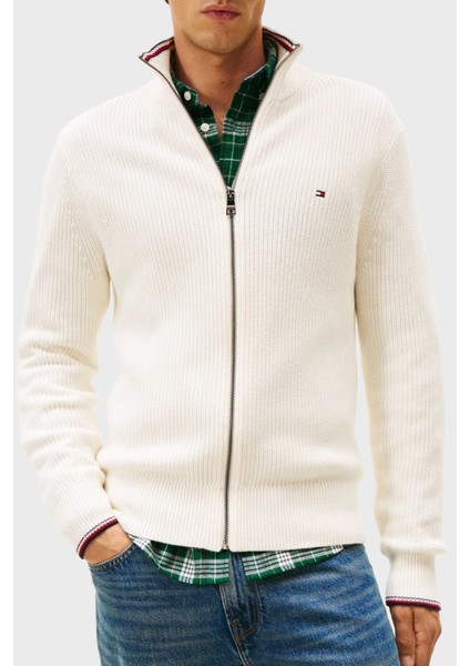 Pamuklu Regular Fit Dik Yaka Fermuarlı Kazak Erkek Kazak MW0MW41517 Z00