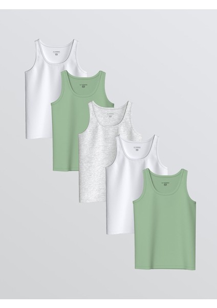 Yeni Sezon Bisiklet Yaka Erkek Çocuk Atlet 5'li