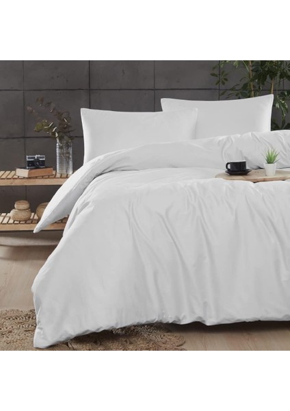 Ranforce Tek Kişilk Pamuklu Nevresim Takımı 160X220 - Beyaz
