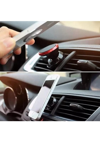 Araç Telefon Tutacağı Güçlü Mıknatıs / 360° Dönme/metal Gövde, Manyetik Cep Telefonu Tutacağı, Tüm Telefonlar Için Gösterge Panelinde Yapıştırma, 6 Son Teknoloji, Siyah modelleri